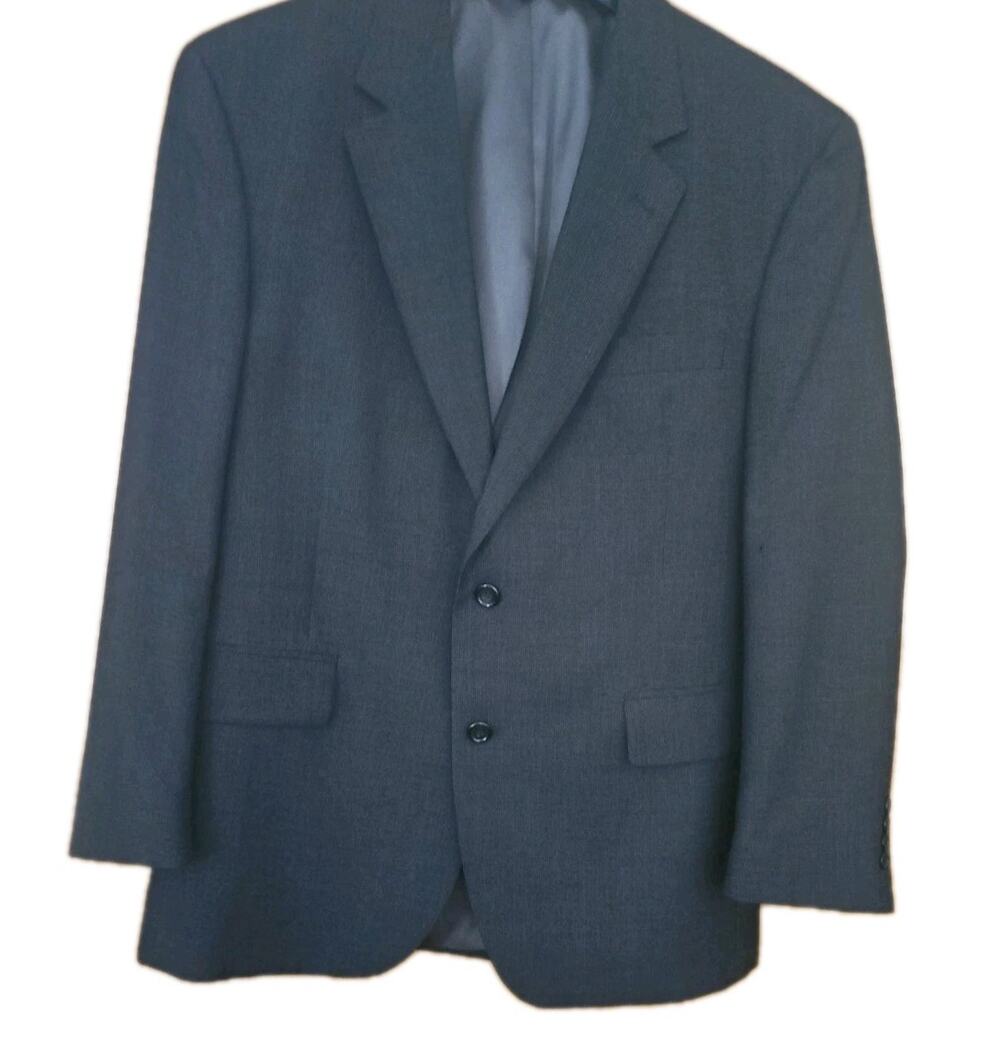 Jos. A. Bank Sports Coat Mens 42SH Gray Black 100% Wool 2 Button